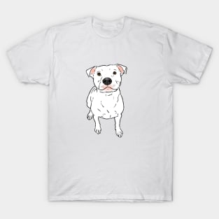 White Pitbull, Sitting Pittie T-Shirt